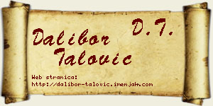 Dalibor Talović vizit kartica